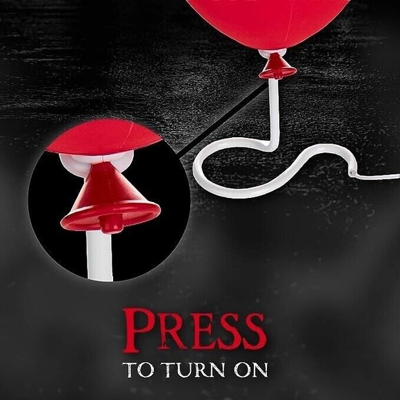 IT Pennywise Red Balloon Lamp Halloween Decor Scary Clown Stephen King Official - Picture 8 of 10